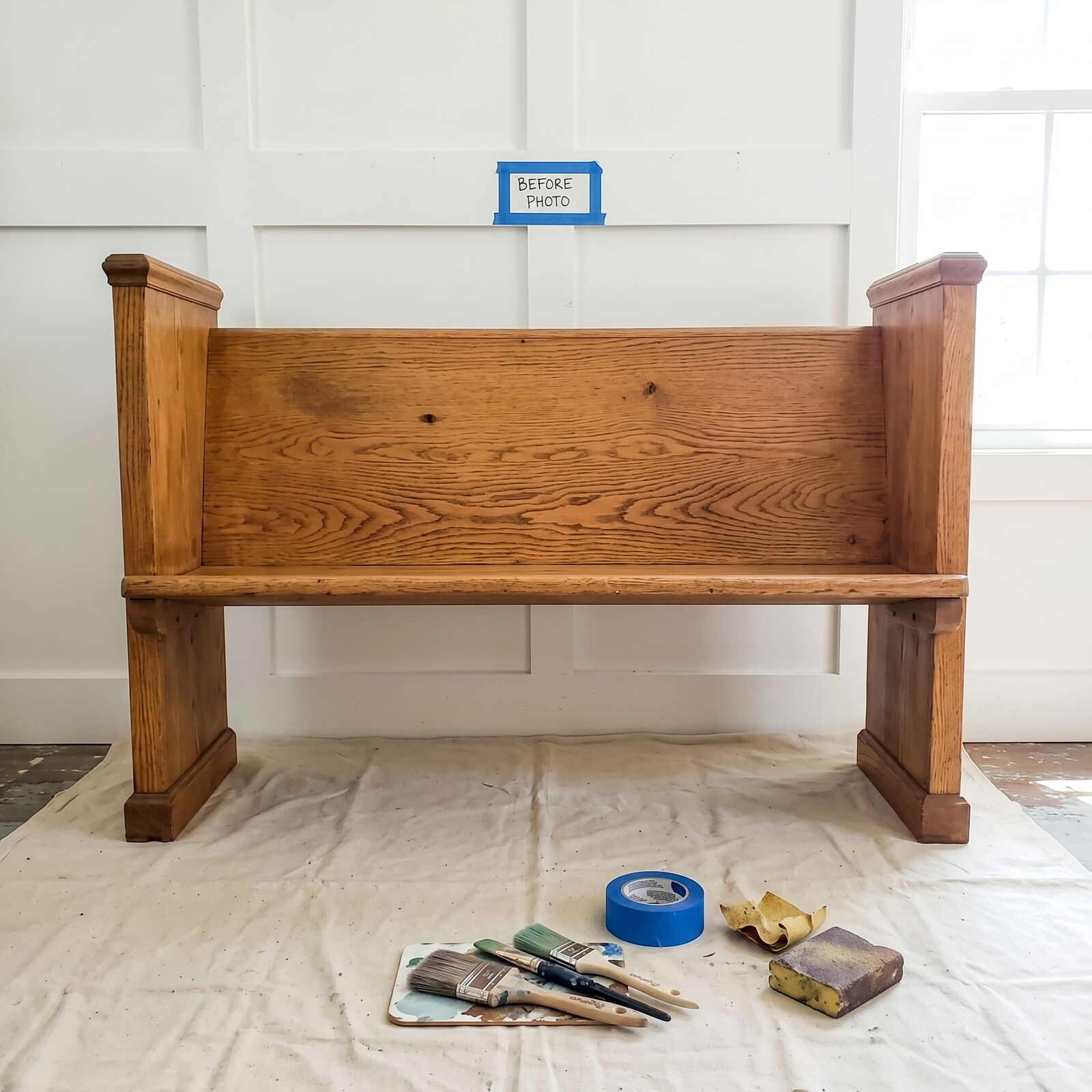 Vintage Church Pew - Before