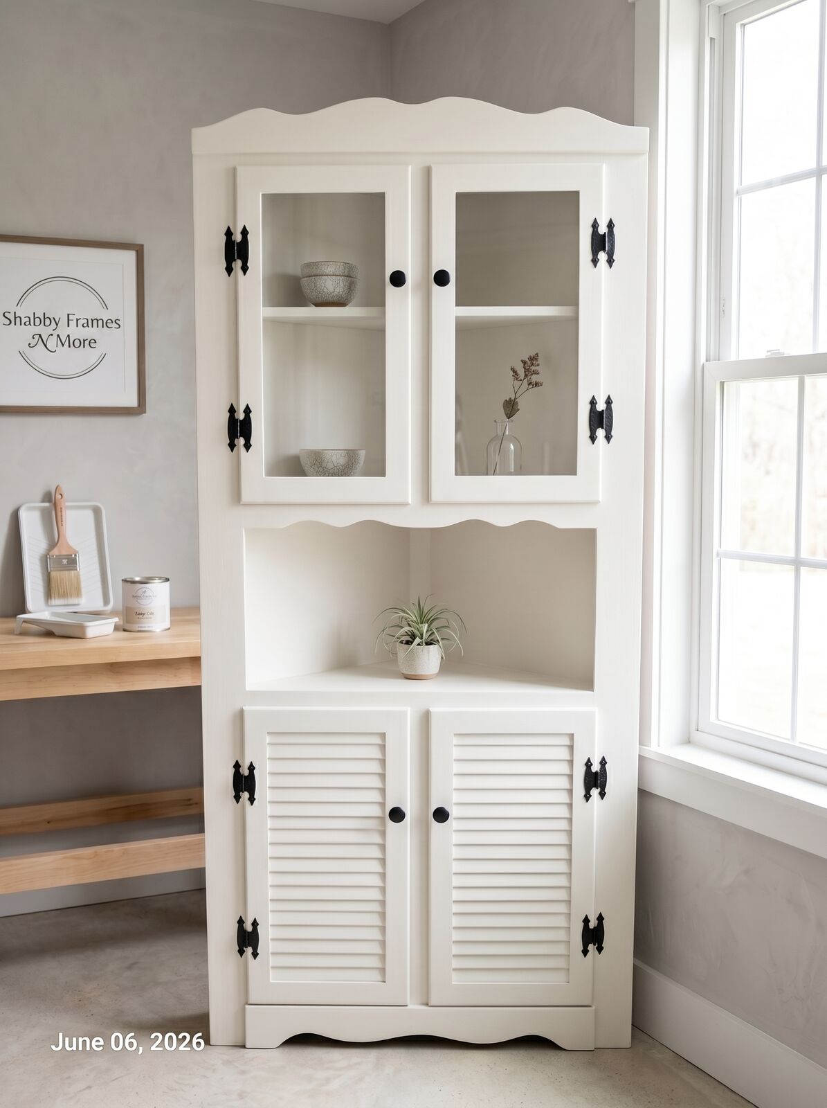 Tall Vintage Corner Hutch - After State
