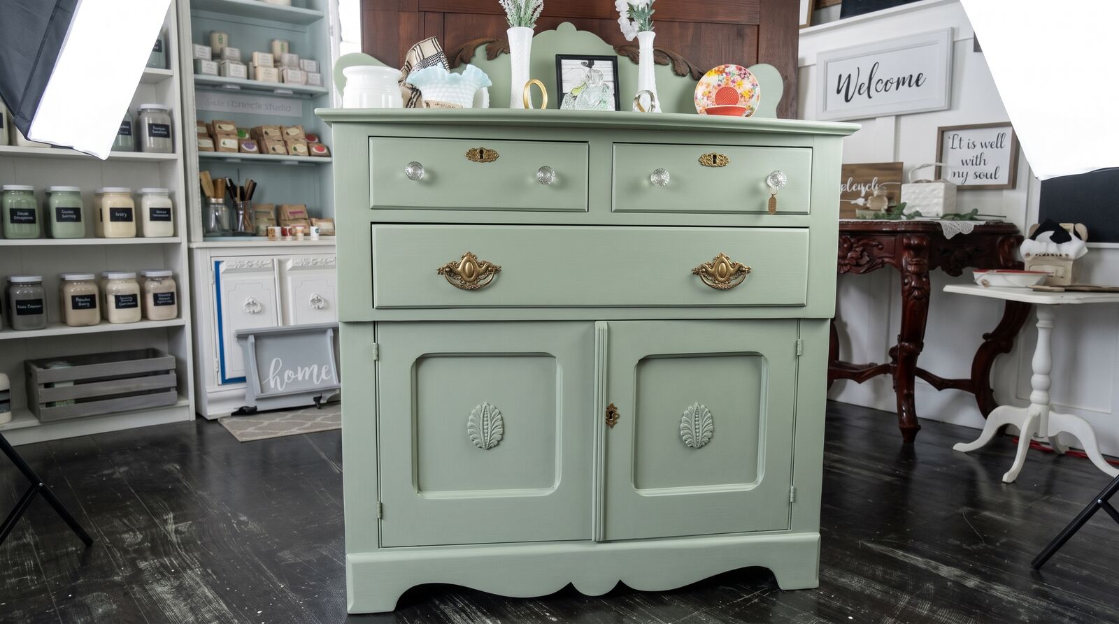 Chic Cottage Dining Hutch - After