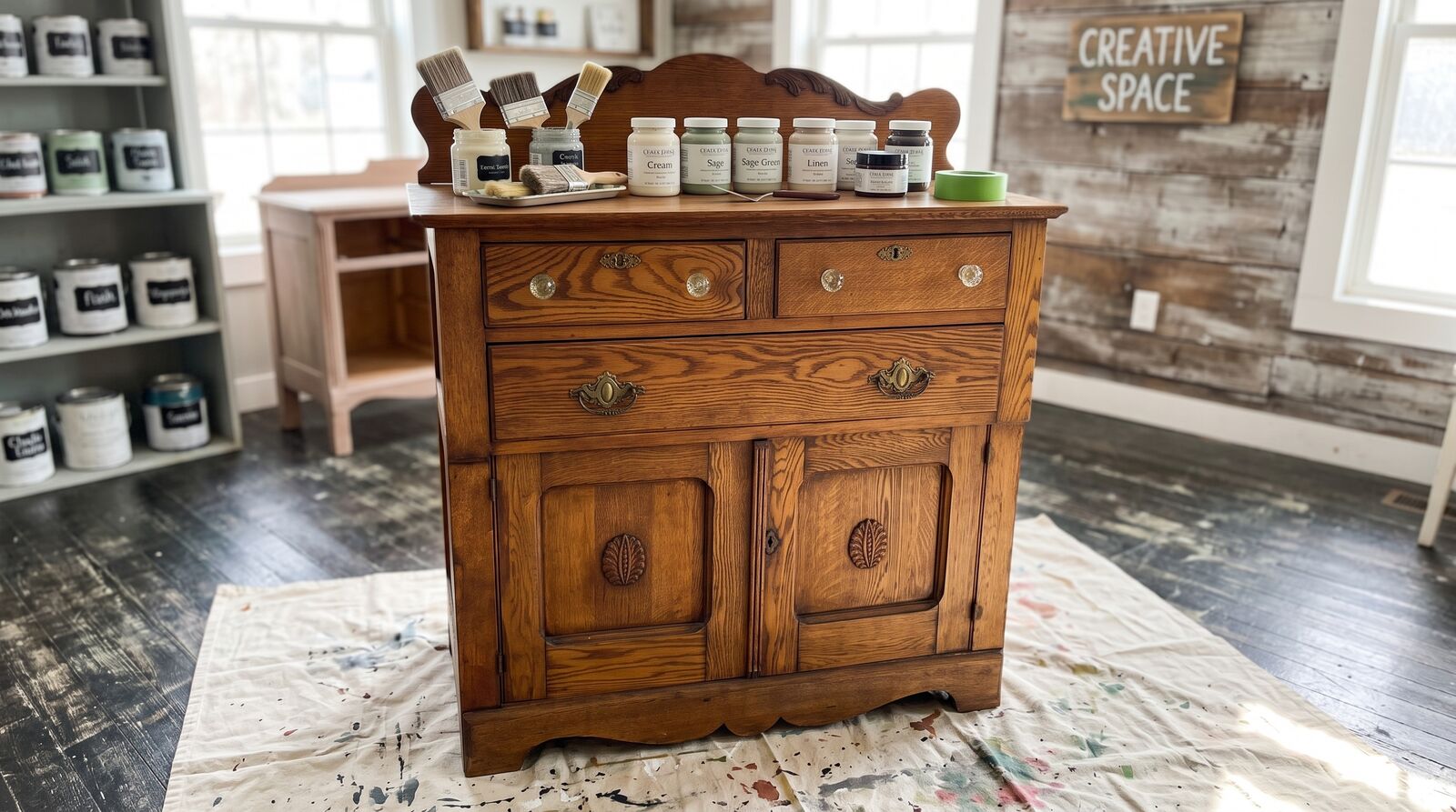Chic Cottage Dining Hutch - Before
