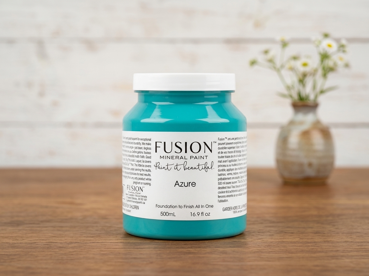 Fusion Mineral Paint jar in color Azure