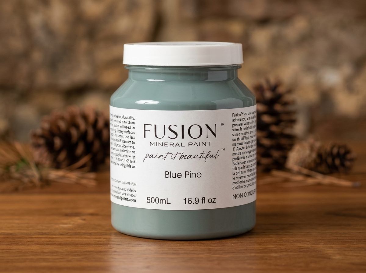 Fusion Mineral Paint jar in color Blue Pine