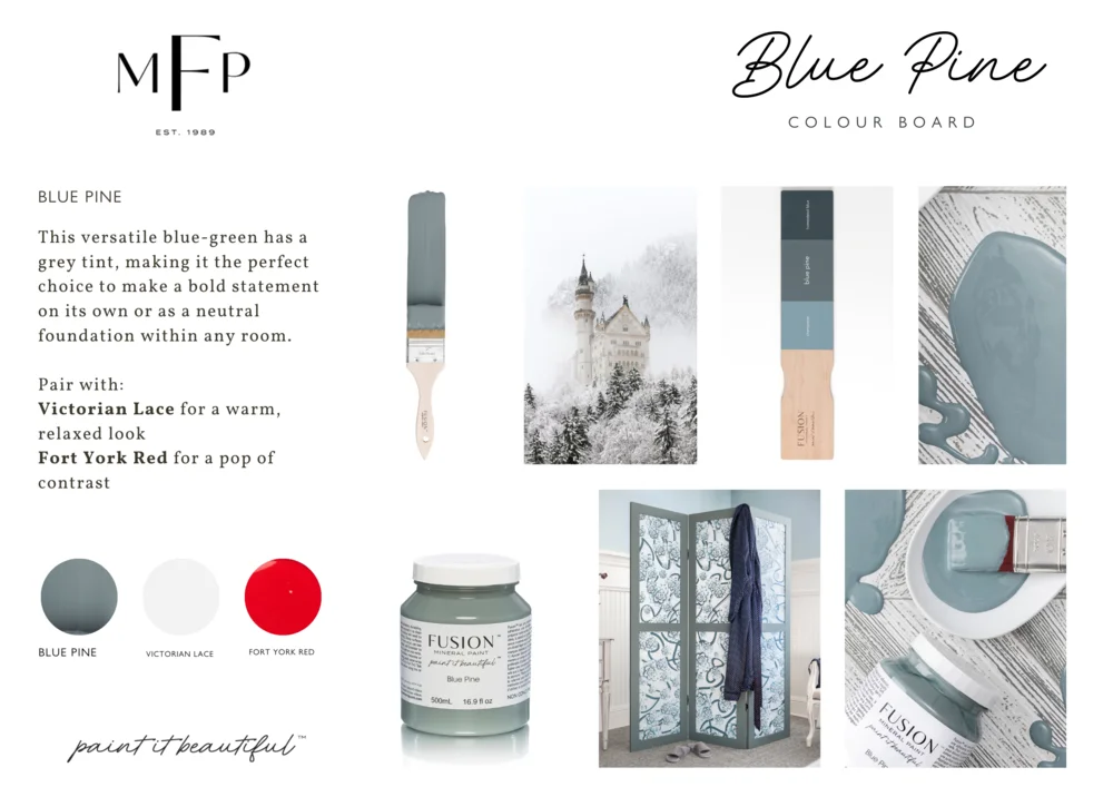 Fusion Mineral Paint jar in Blue Pine