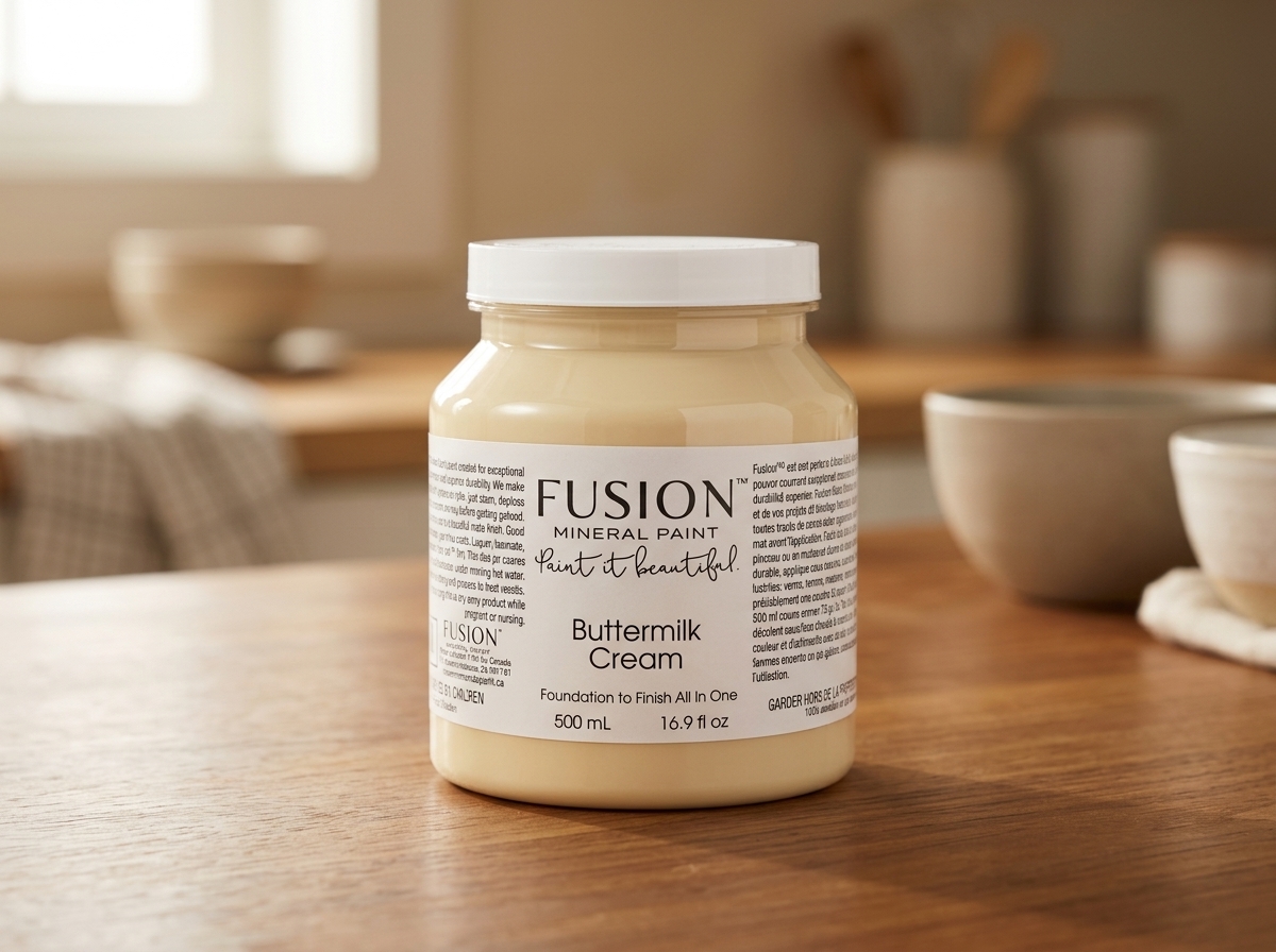 Fusion Mineral Paint jar in color Buttermilk Cream