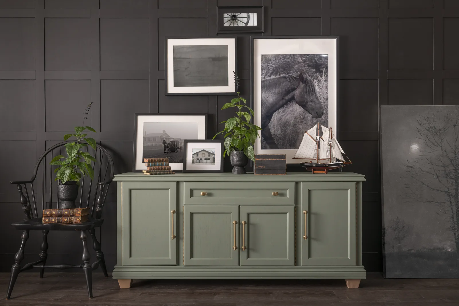 A piece of furniture painted in Fusion Mineral Paint Carriage House