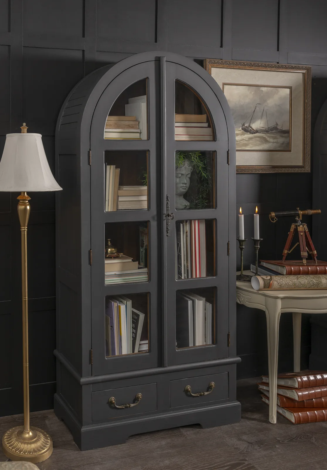 A piece of furniture painted in Fusion Mineral Paint Cast Iron
