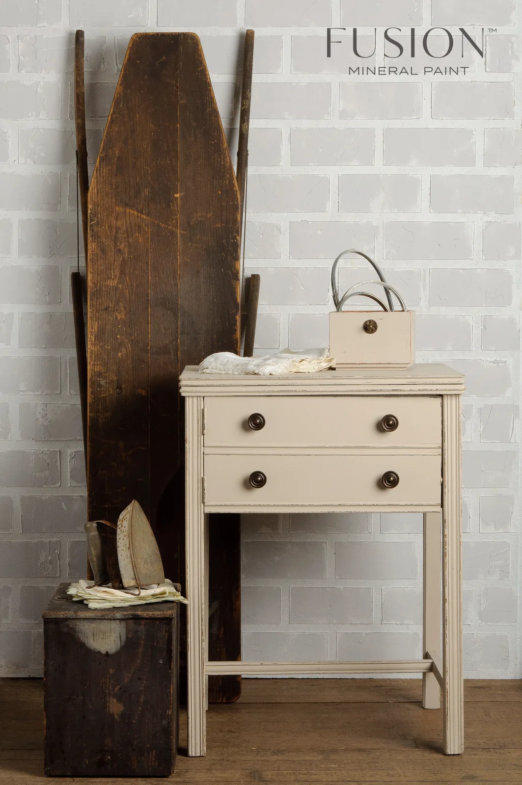 A piece of furniture painted in Fusion Mineral Paint Cathedral Taupe