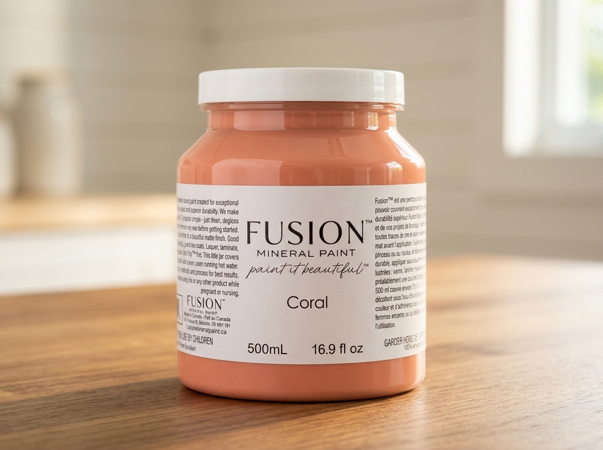 Fusion Mineral Paint jar in color Coral