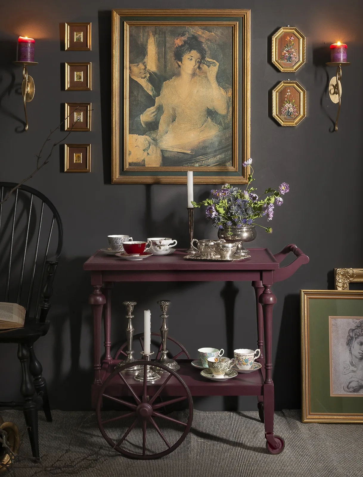 A piece of furniture painted in Fusion Mineral Paint Elderberry