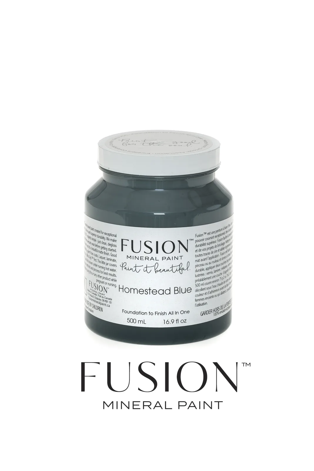 A piece of furniture painted in Fusion Mineral Paint Homestead Blue