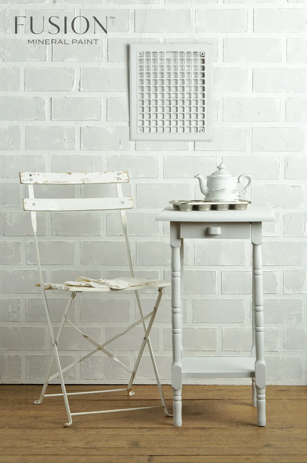 A piece of furniture painted in Fusion Mineral Paint Lamp White
