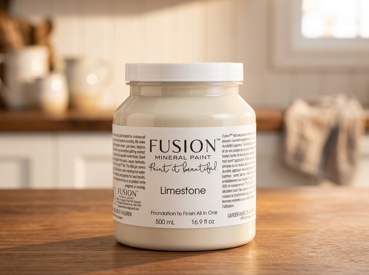 Fusion Mineral Paint jar in color Limestone