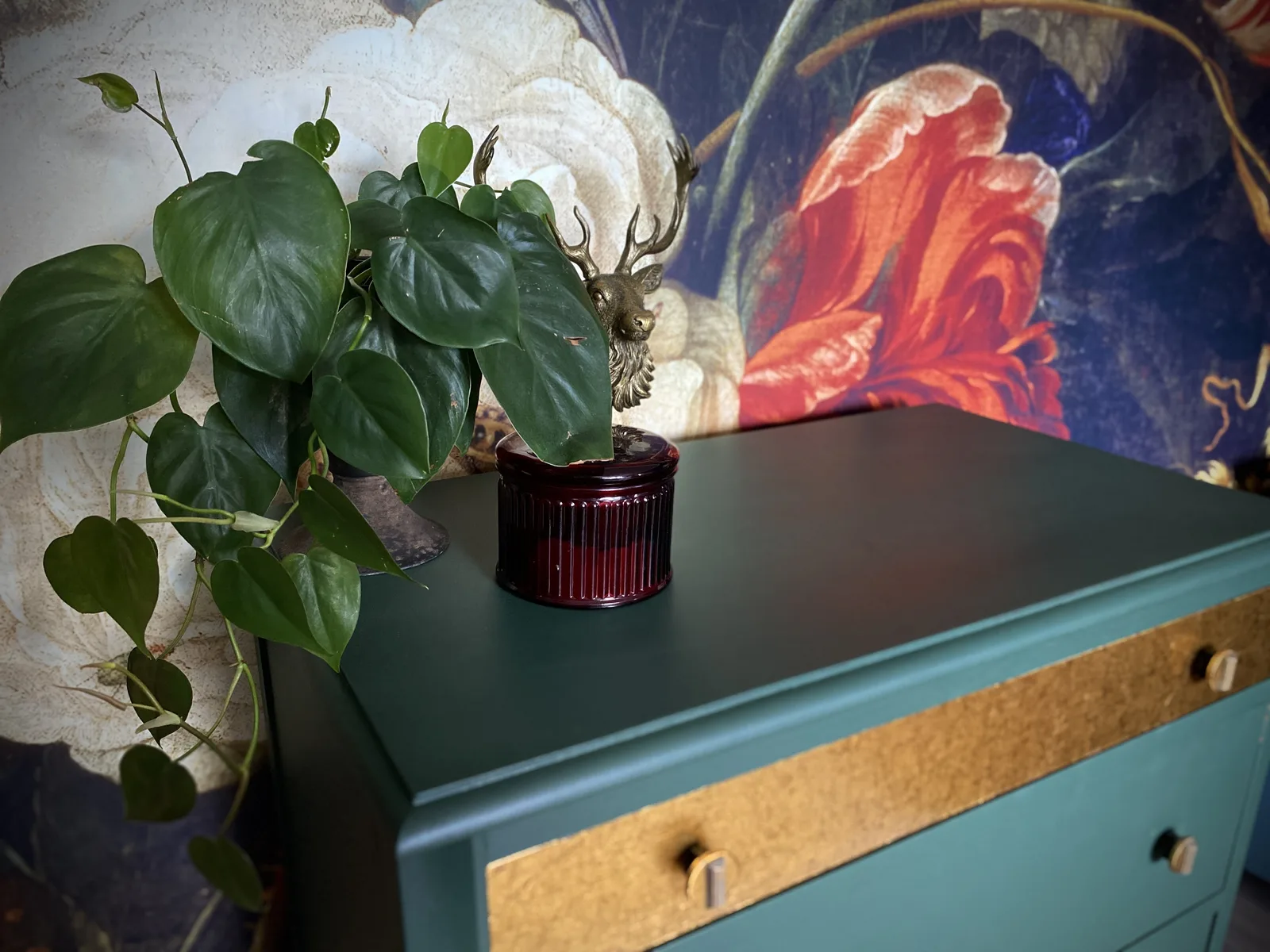 A piece of furniture painted in Fusion Mineral Paint Manor Green
