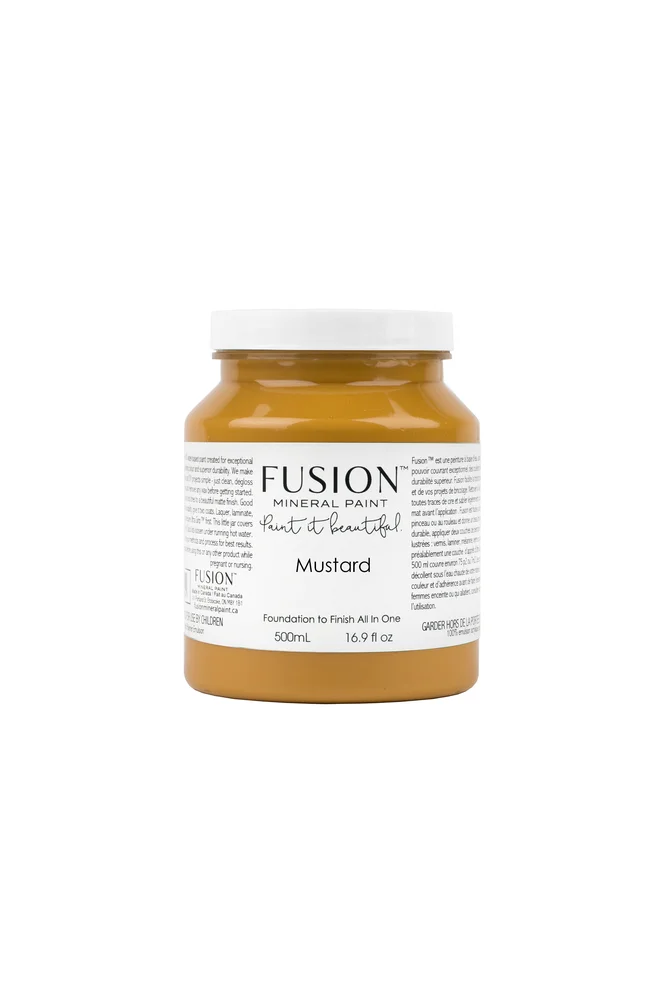 Fusion Mineral Paint jar in Mustard