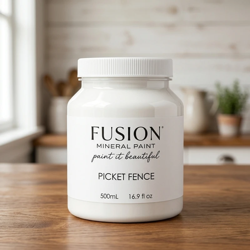 Fusion Mineral Paint jar in color Picket Fence