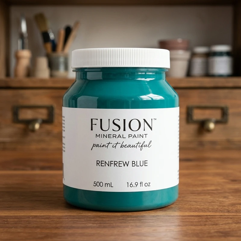 Fusion Mineral Paint jar in color Renfrew Blue