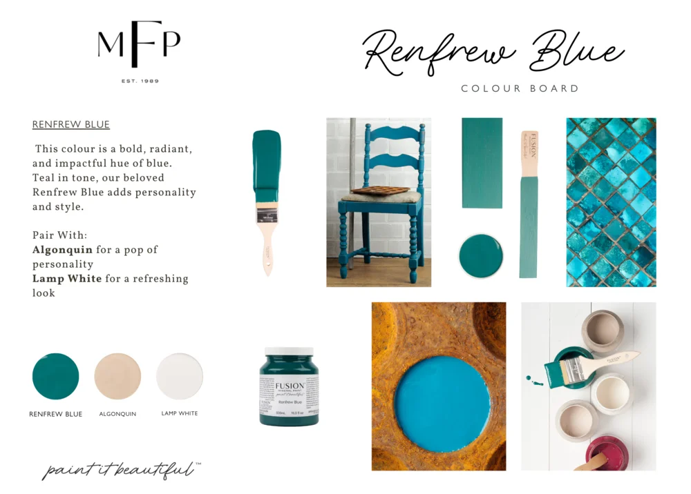 Fusion Mineral Paint jar in Renfrew Blue