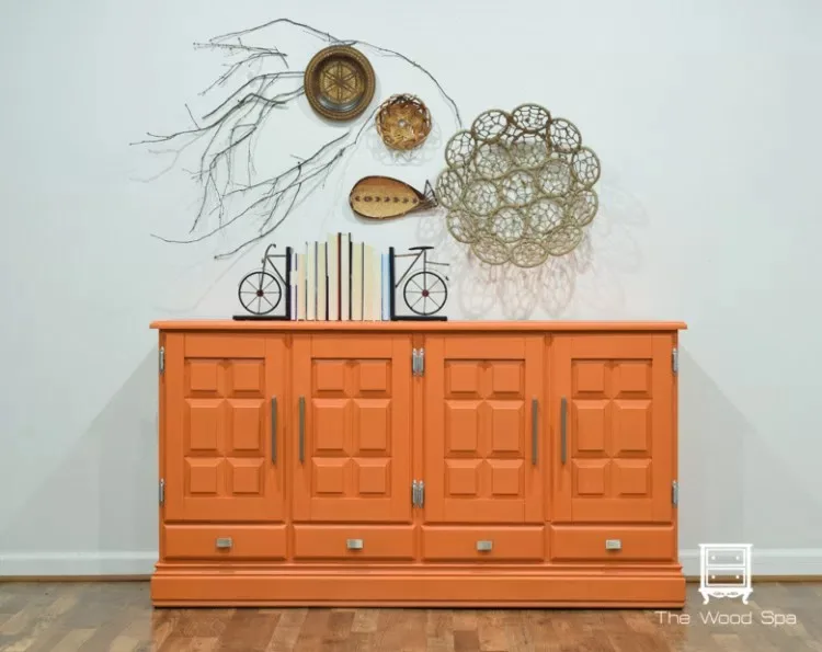 A piece of furniture painted in Fusion Mineral Paint Tuscan Orange