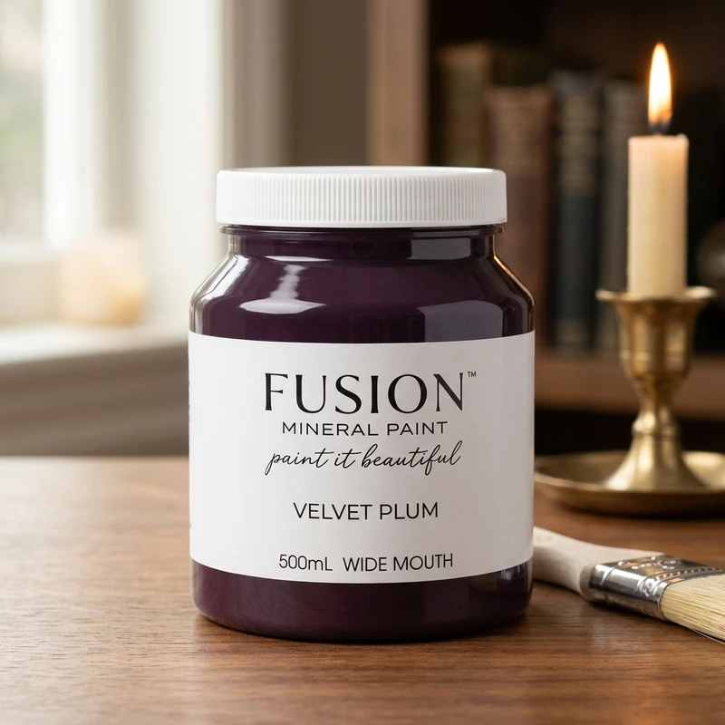 Fusion Mineral Paint jar in color Velvet Plum