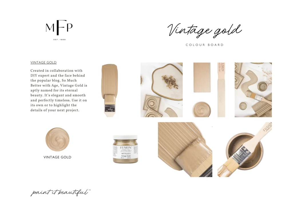 Fusion Mineral Paint jar in Vintage Gold
