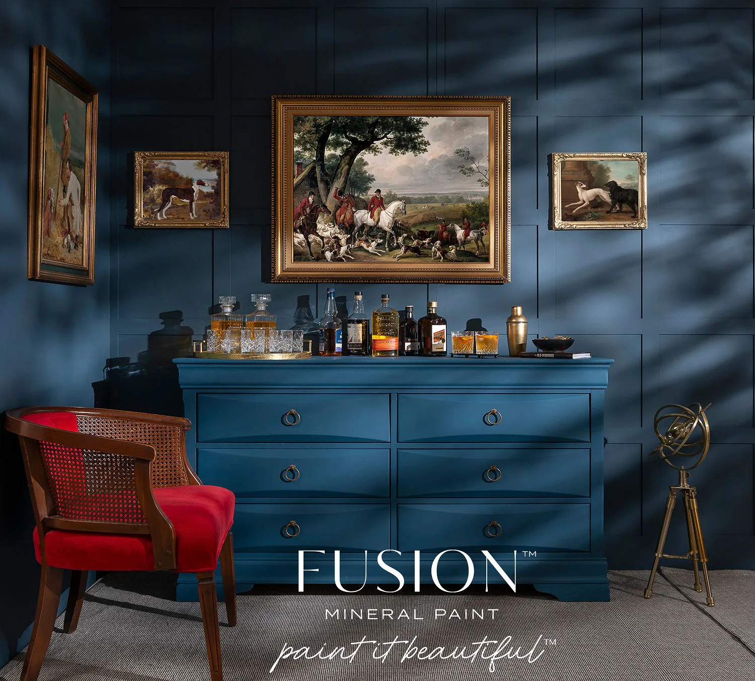 A piece of furniture painted in Fusion Mineral Paint Willow Bank
