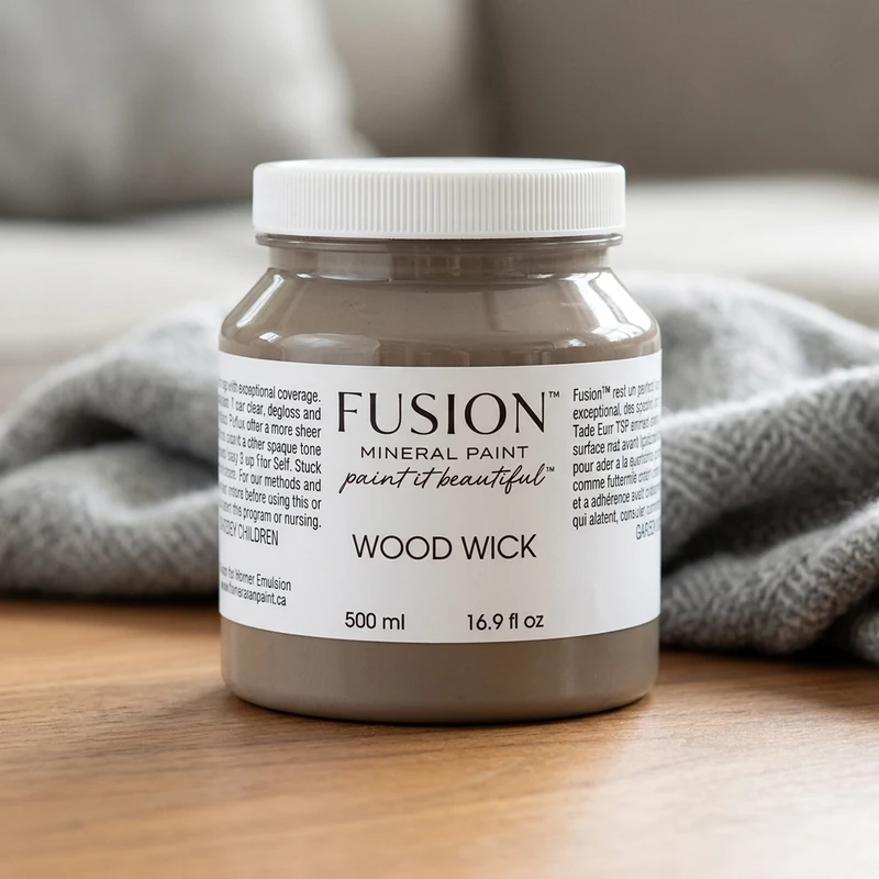 Fusion Mineral Paint jar in color Wood Wick
